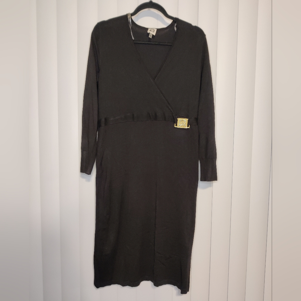 NWT Anne Klein long sleeve black dress size M - Picture 1 of 3